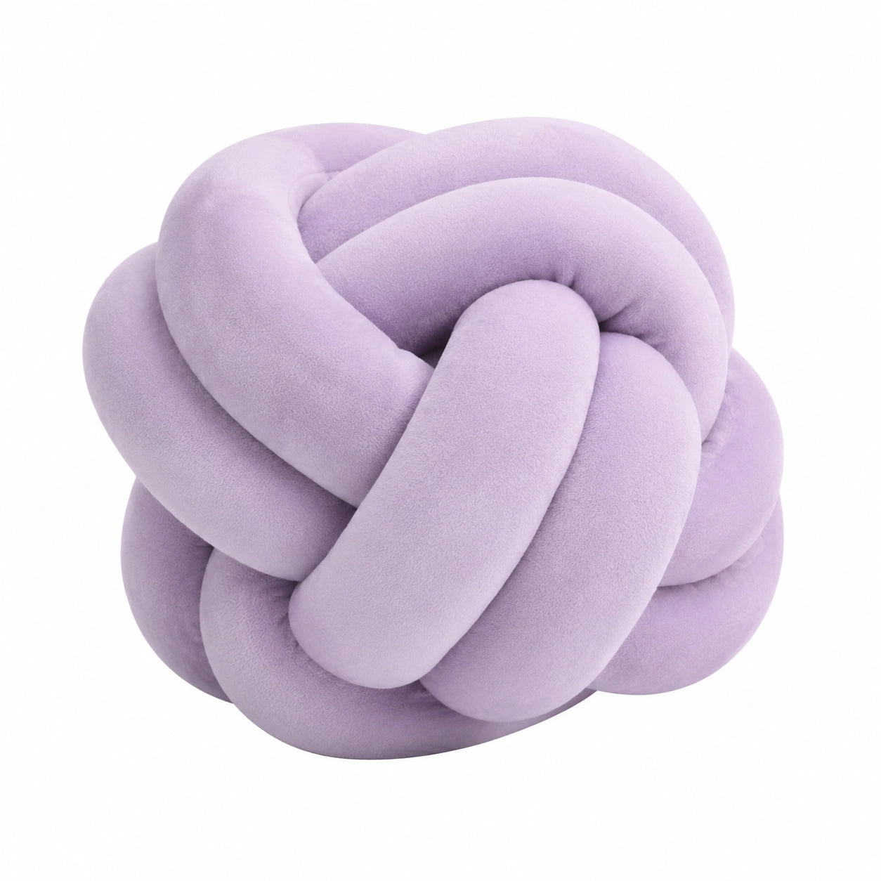 Cuscino decorativo a nodo 30 cm in tessuto lilla - morbido per divano e letto