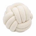Cuscino decorativo annodato 30 cm in tessuto bouclé color panna