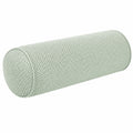 Cuscino cilindrico 15 x 40 cm in tessuto a rete verde salvia - supporto decorativo