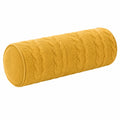 Cuscino cilindrico 20 x 50 cm in tessuto a maglia giallo per divano stile intrecciato