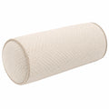 Cuscino cilindrico 20 x 50 cm in tessuto beige con rivestimento testurizzato decorativo
