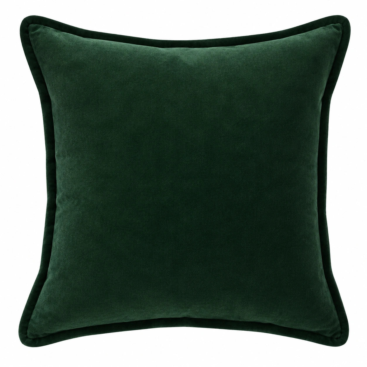 Cuscino decorativo 45 x 45 cm in velluto verde scuro con bordo sagomato