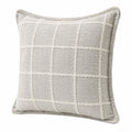 Cuscino decorativo quadrato 45 x 45 cm in tessuto grigio chiaro a griglia
