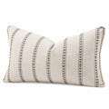 Cuscini decorativi rettangolari 50 x 30 cm in tessuto beige e grigio stile botanico