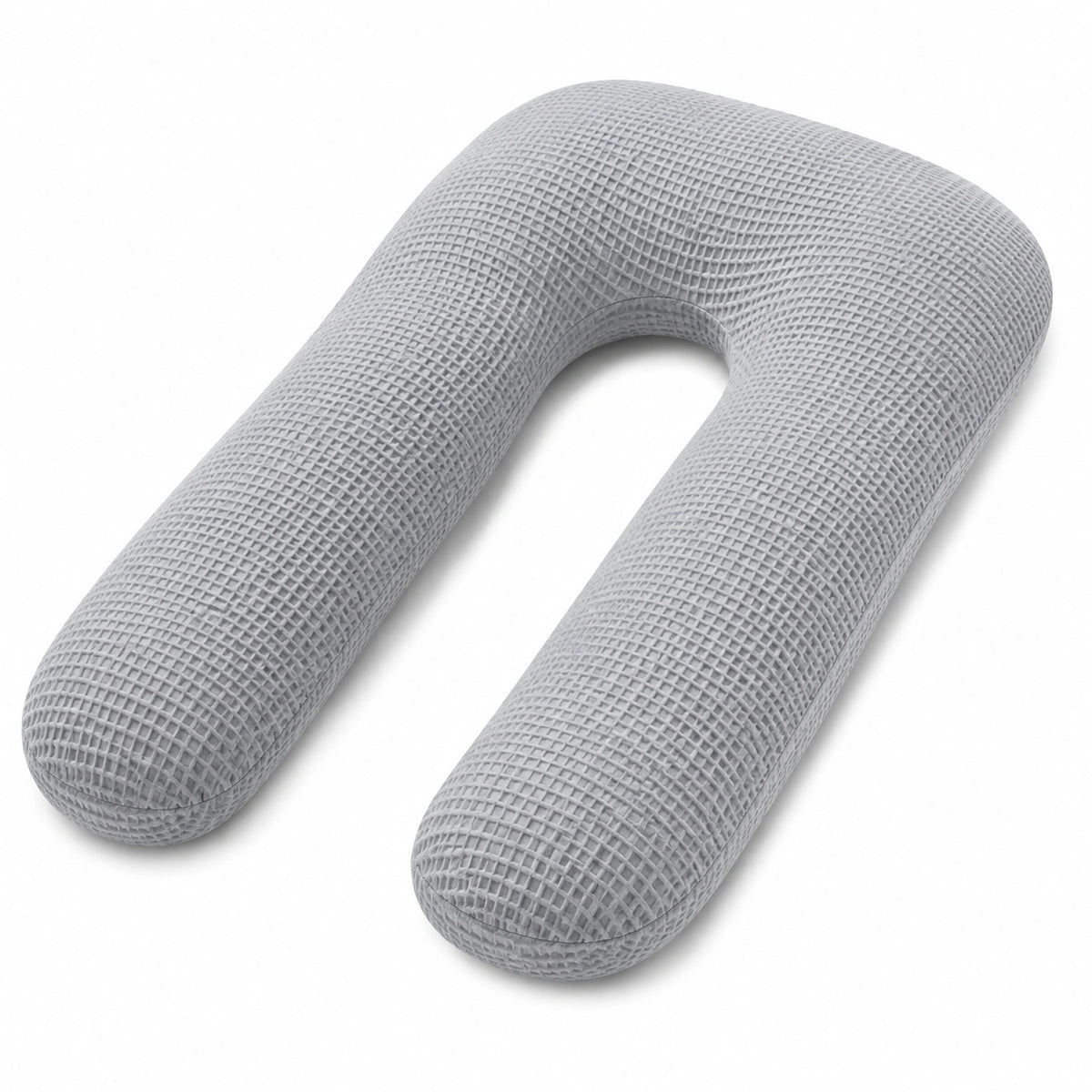 Cuscino a U 70 cm in tessuto grigio per supporto del corpo