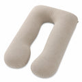 Cuscino gravidanza a U 135 cm in tessuto beige con supporto avvolgente