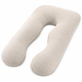 Cuscino gravidanza a U 130 cm in tessuto trapuntato beige - supporto per riposo