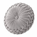 Cuscino decorativo rotondo 40 cm in velluto grigio con pieghe stile floreale